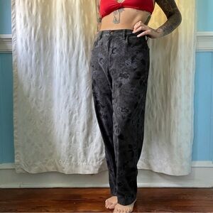 vintage 90s bill blass jeans abstract floral velvet-esque size 8